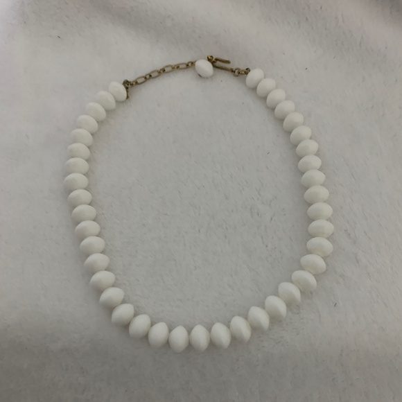 White Beaded Choker Necklace - Picture 1 of 8